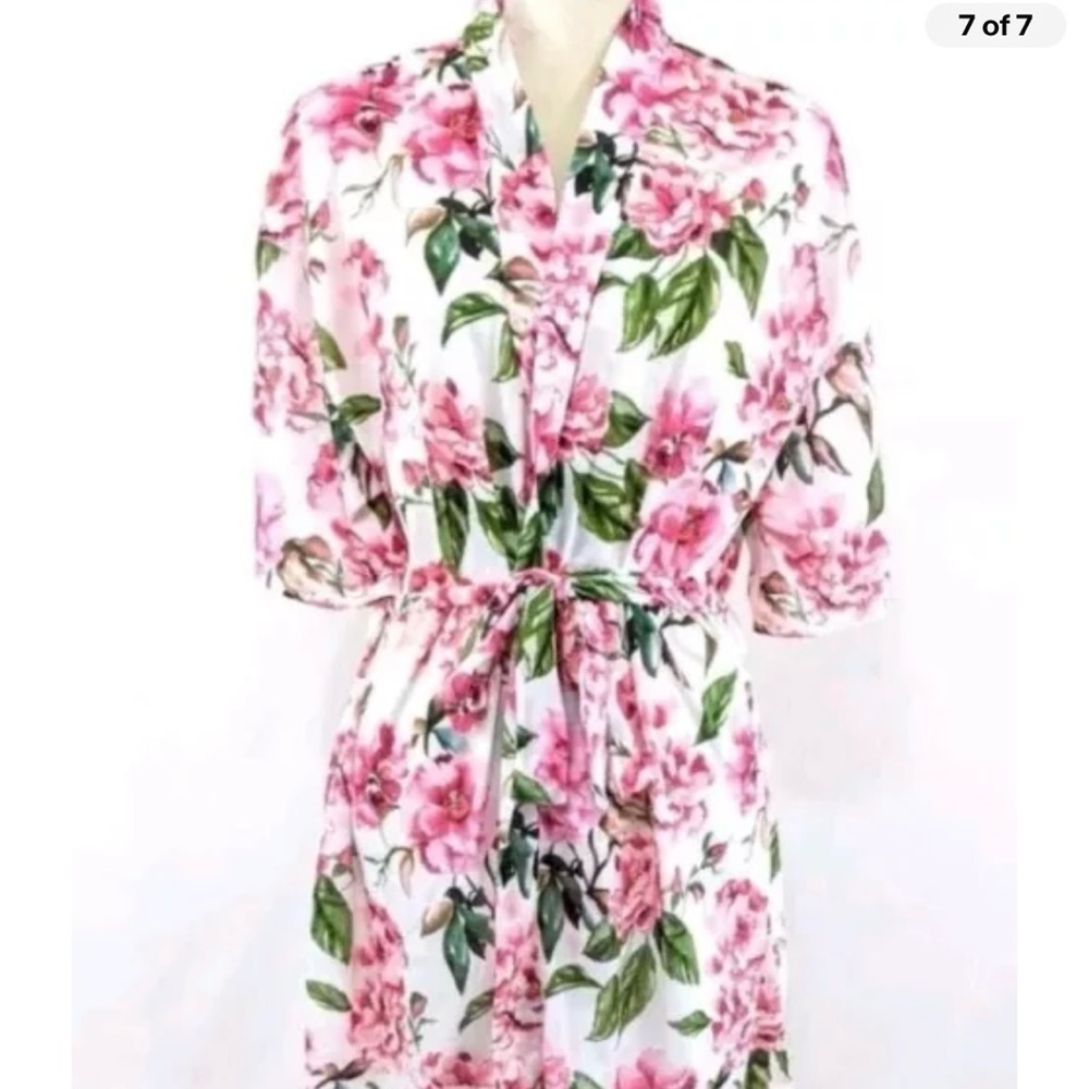 2/$30 Show Me Your Mumu Brie Robe One Size Floral Rose Kimono Cottagecore
